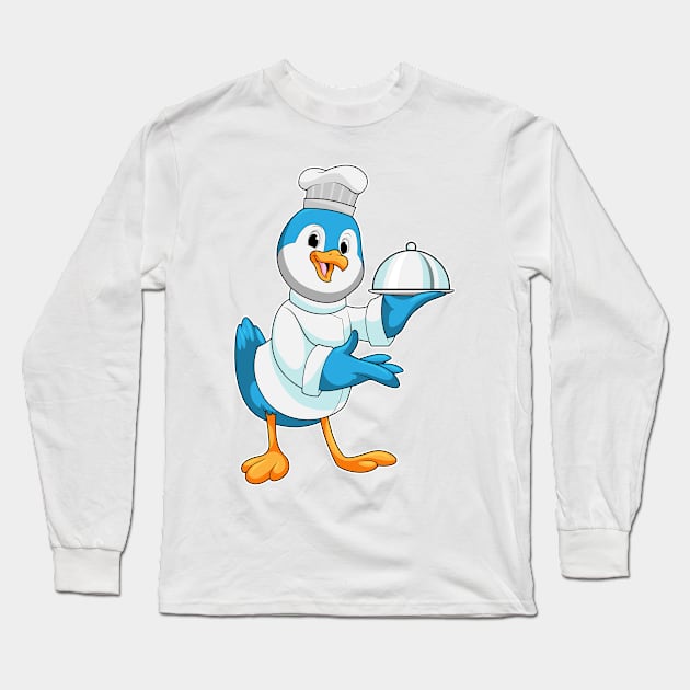 Bird as Cook with Platter Long Sleeve T-Shirt by Markus Schnabel